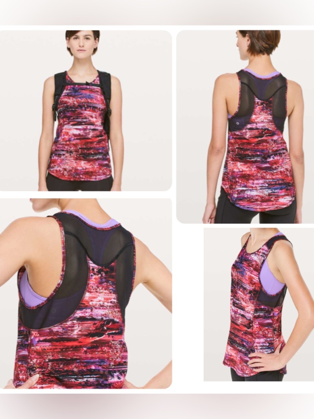 NWOT Lululemon Sculpt Tank II *Dahliascape Multi / Black (US 8)